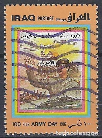 Sellos: IRAQ 1987 - D&Iacute;A DEL EJ&Eacute;RCITO - USADO - Foto 1