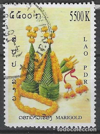 Sellos: LAOS 2004 - CAL&Eacute;NDULAS - USADO - Foto 1