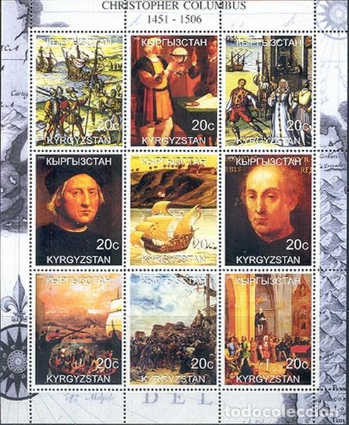 Selos: KYRGYZSTAN 2000 SHEET MNH CHRISTOPHER COLUMBUS CRISTOBAL COLON COLOMB COLOMBO BARCOS SHIPS BOATS