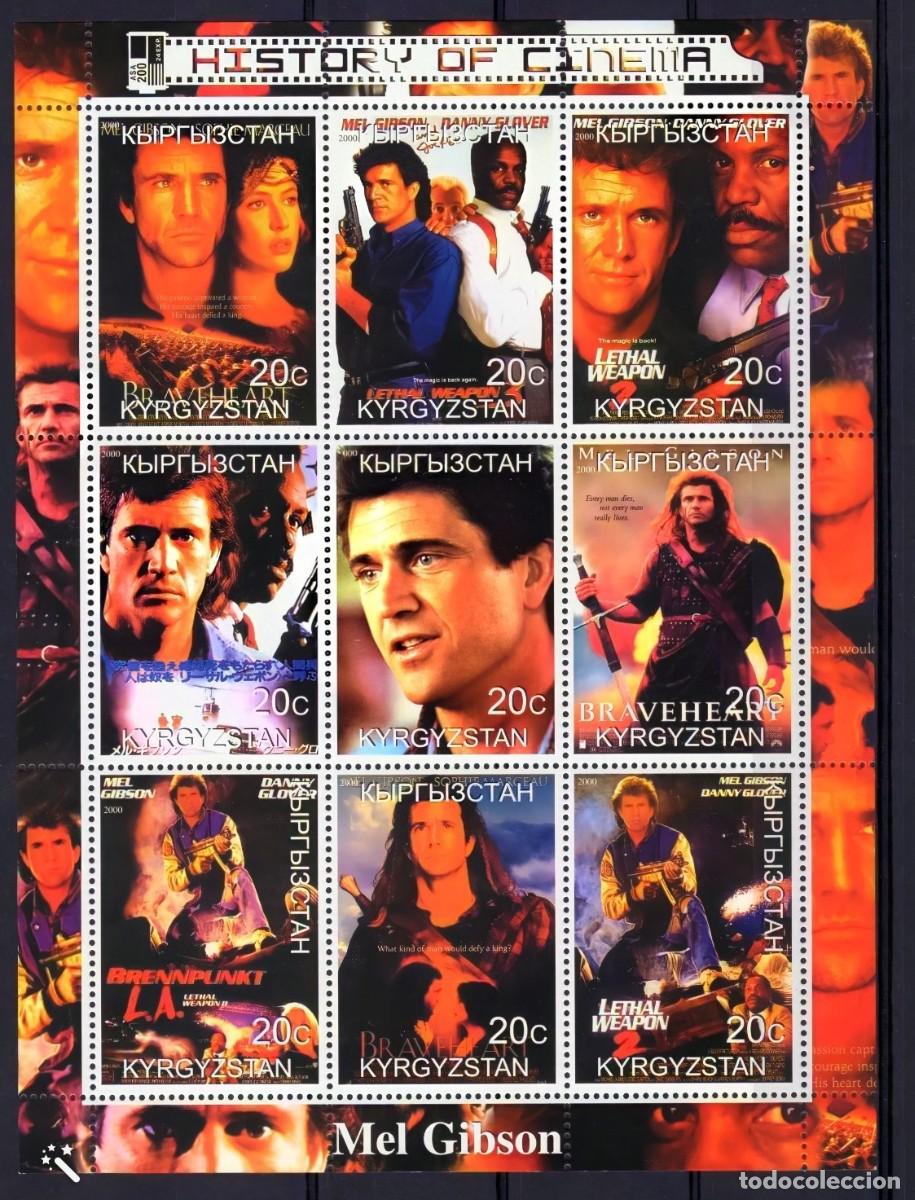 Francobolli: KYRGYZSTAN 2000 SHEET MNH MEL GIBSON HISTORIA DEL CINE HISTORY OF CINEMA
