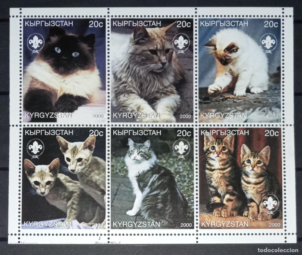 Francobolli: KYRGYZSTAN 2000 SHEET MNH CATS GATTI CHATS GATOS KATZEN
