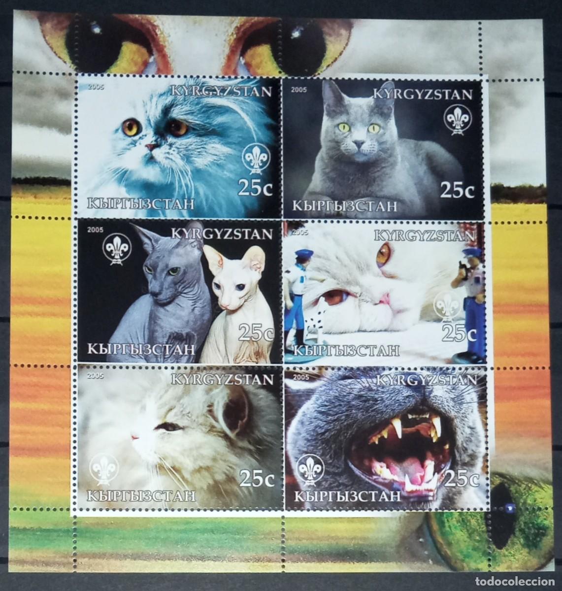 Francobolli: KYRGYZSTAN 2005 SHEET MNH CATS GATTI CHATS GATOS KATZEN