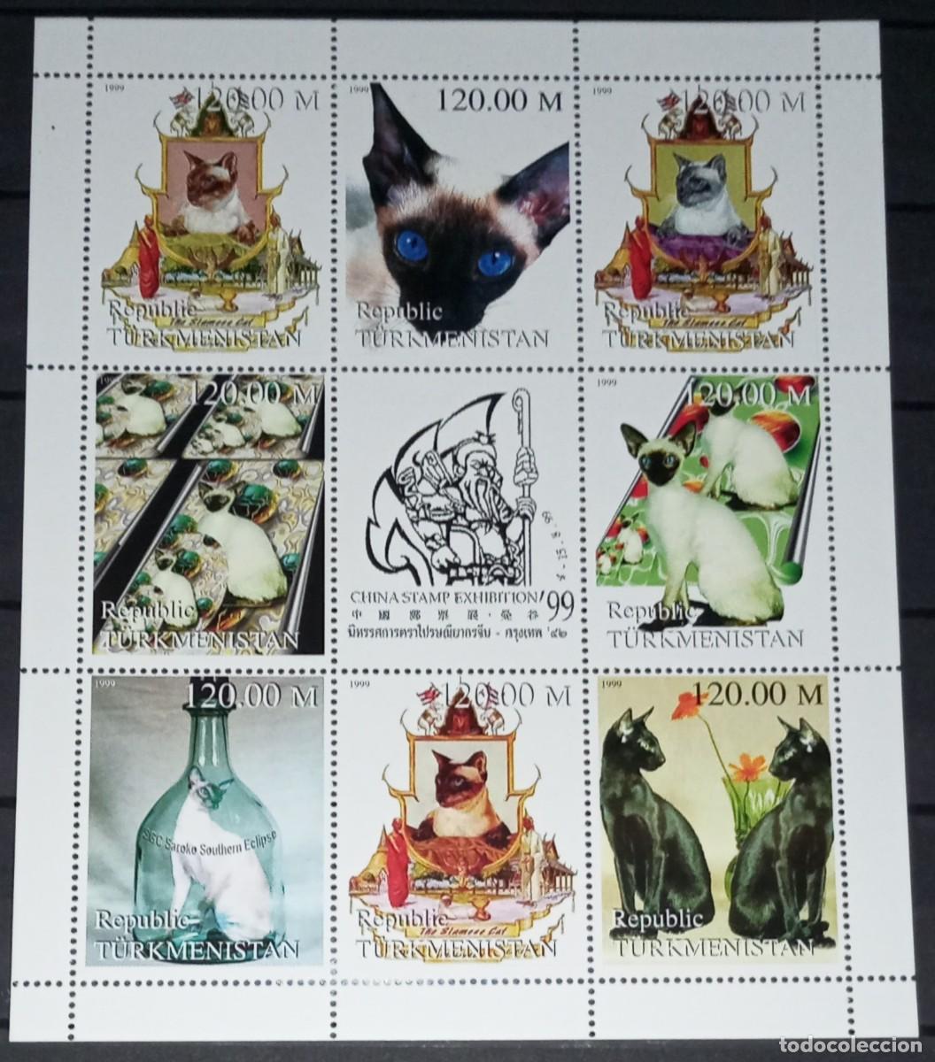 Francobolli: TURKMENISTAN 1999 SHEET MNH CATS GATTI CHATS GATOS KATZEN