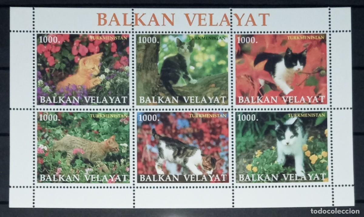 Francobolli: TURKMENISTAN 1999 SHEET MNH CATS GATTI CHATS GATOS KATZEN