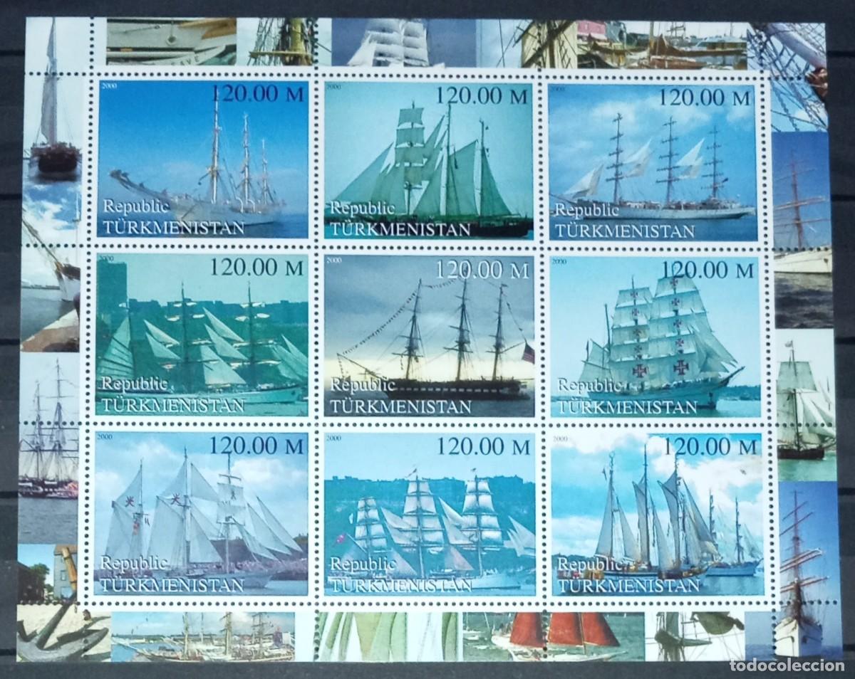 Sellos: TURKMENISTAN 2000 SHEET MNH GRANDES VELEROS TALL SHIPS GRANDS VOILIERS BARCOS BOATS BOOTE NAVIOS