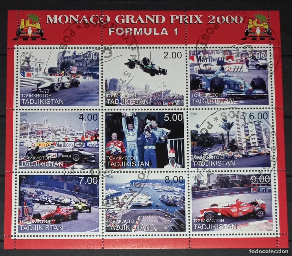 Briefmarken: TADJIKISTAN 2000 SHEET USED MNH GRAND PRIX MONACO FORMULA 1 FORMULE 1 F1 DEPORTES SPORTS