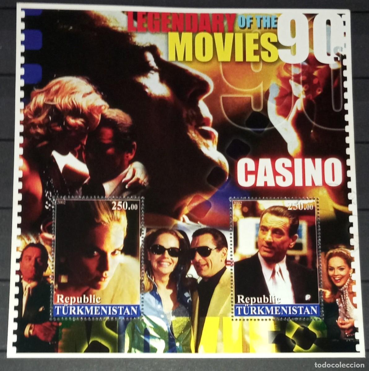 Francobolli: TURKMENISTAN 2002 SHEET USED MNH CASINO PELICULAS LEGENDARIAS DE CINE LEGENDARY MOVIES CINEMA FILMS