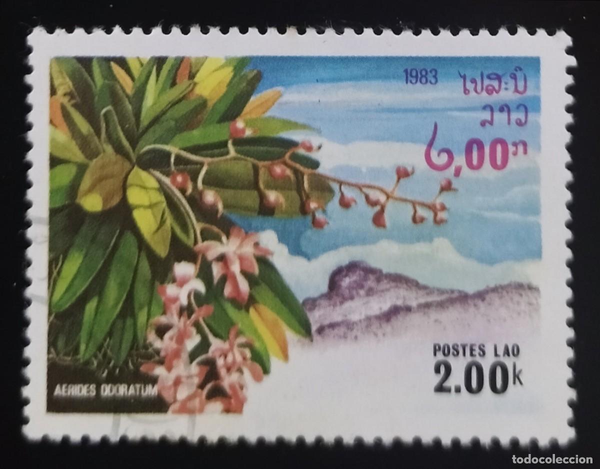 Sellos: LAOS 1983 Orqu&iacute;deas. USADO. - Foto 1