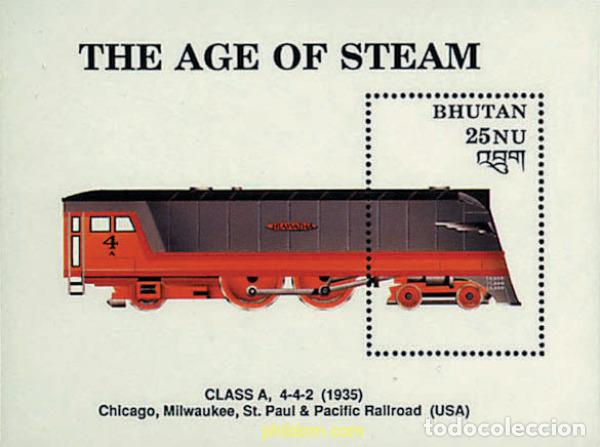 Sellos: 257290 MNH BHUTAN 1990 LOCOMOTORAS DE VAPOR