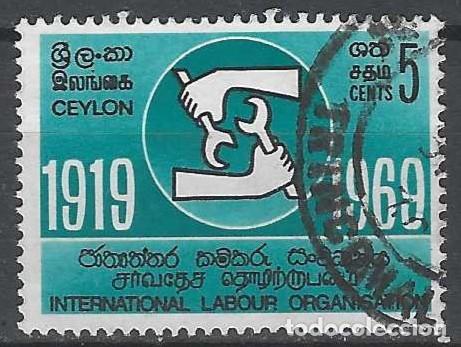 Sellos: CEIL&Aacute;N 1969 - 50&ordm; ANIV. DE LA OIT - USADO - Foto 1