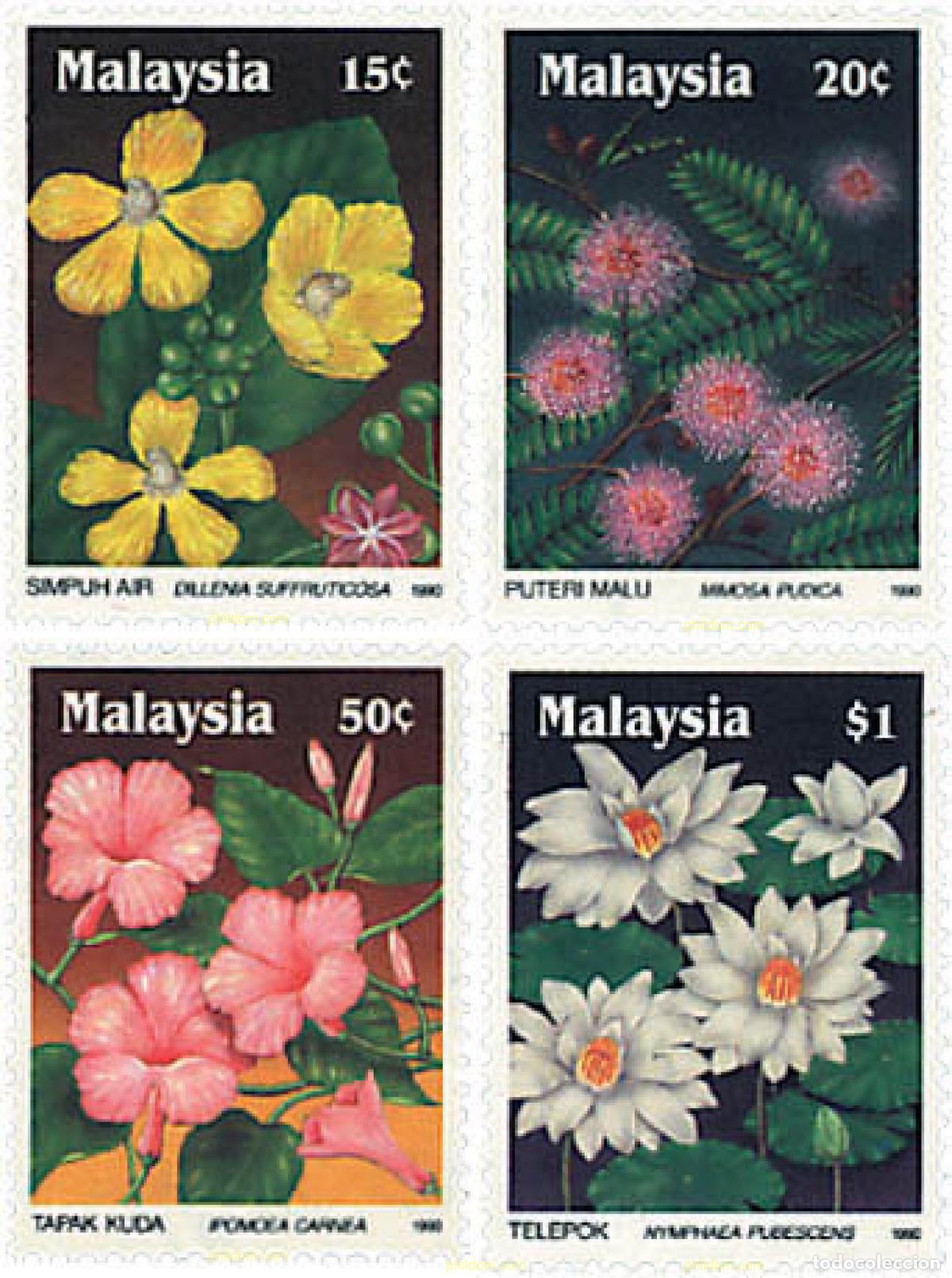 Sellos: 91980 MNH MALASIA 1990 FLORES SILVESTRES
