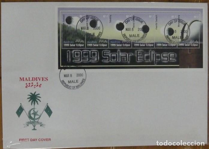 Sellos: MALDIVES 2000 SPD FDC ECLIPSE SOLAR ESPACIO ESPACE SPACE - Foto 1
