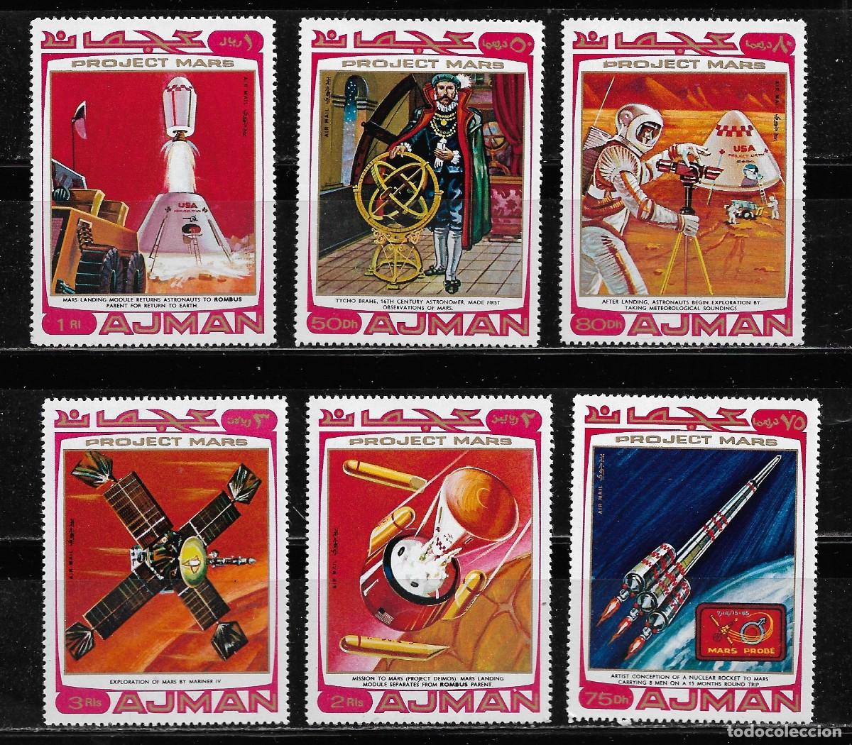 Sellos: AJMAN 1971, SERIE PROYECTO MARS - ESPACIO. MNH.