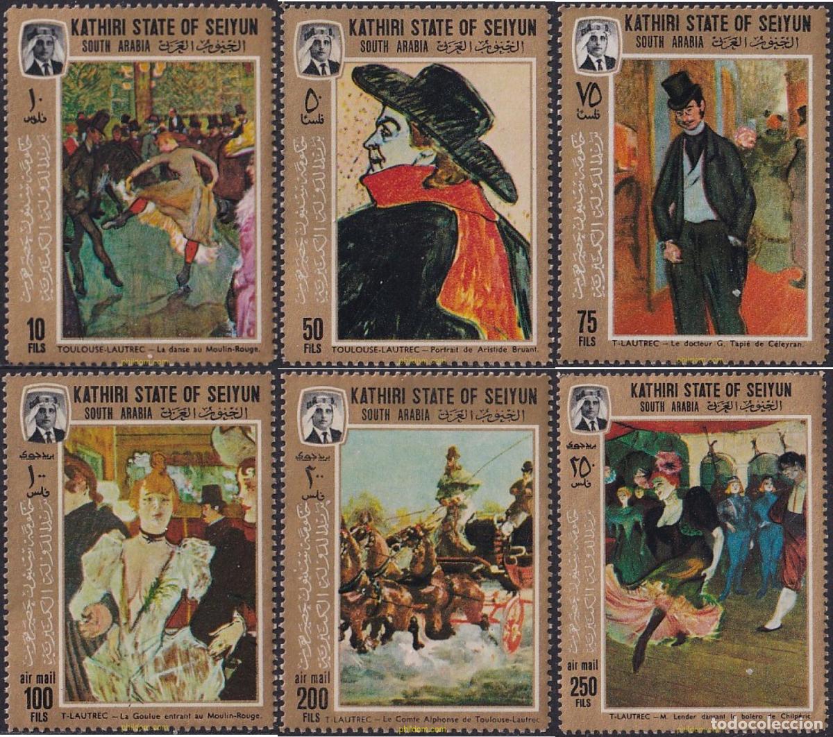 Sellos: 785613 MNH KATHIRI. Estado de Seiyun 1967 PINTURAS DE TOULOUSE-LAUTREC