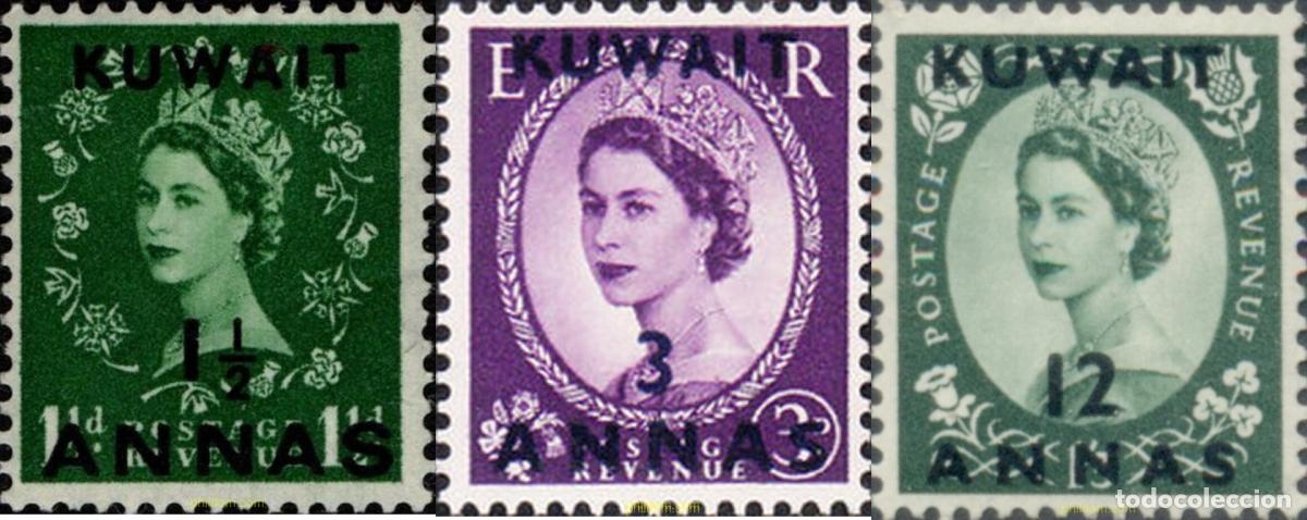 Sellos: 785619 MNH KUWAIT 1952 SELLOS DE GRAN BRETA&ntilde;A, ELISABETH II, SOBRECARGADOS