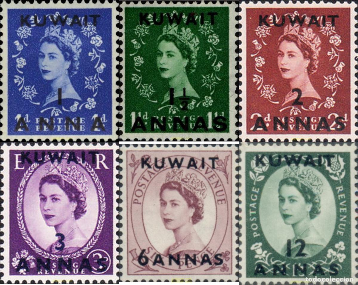 Sellos: 785617 MNH KUWAIT 1952 SELLOS DE GRAN BRETA&ntilde;A, ELISABETH II, SOBRECARGADOS