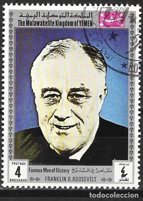 Sellos: Yemen ( Reino ) 1969 - Mi 842 - YT 291 B - Personalidad famosa : Franklin Roosevelt ( A&eacute;reo )
