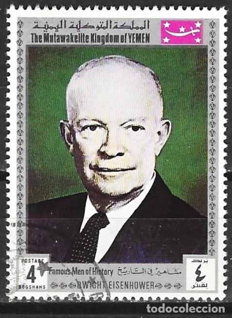 Sellos: Yemen ( Reino ) 1969 - Mi 841 - YT 291 A - Personalidad famosa : Dwight Eisenhower ( A&eacute;reo )