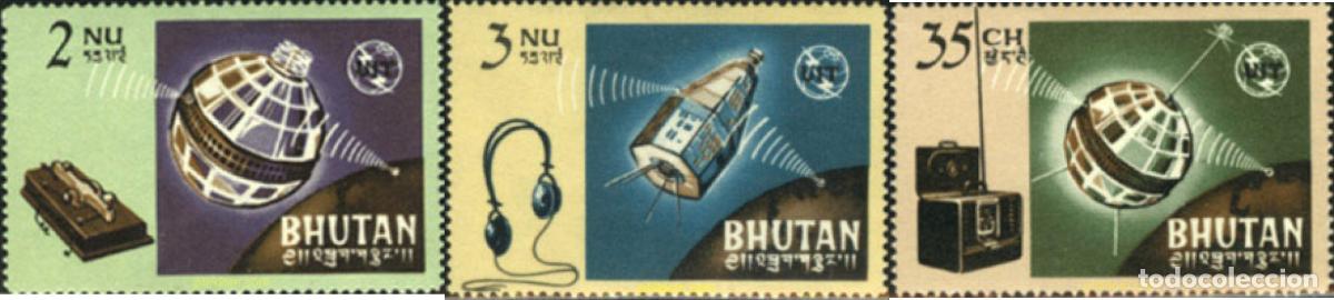 Sellos: 63346 MNH BHUTAN 1966 CENTENARIO DE LA UNION INTERNACIONAL DE TELECOMUNICACIONES