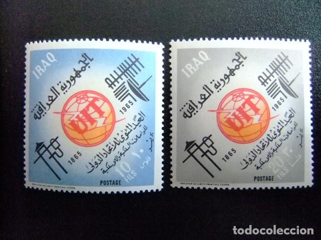 Sellos: 57 IRAK IRAQ 1965 / CENTENARIO de I.T.U - Telecommunications / YVERT 413 / 414 MNH