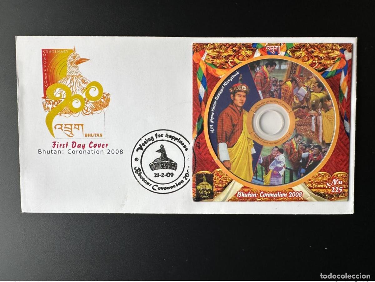 Sellos: But&aacute;n 2009 Mi. 253 FDC CD-ROM del primer d&iacute;a Jigme Khesar Namgyel Wangchuck 2008
