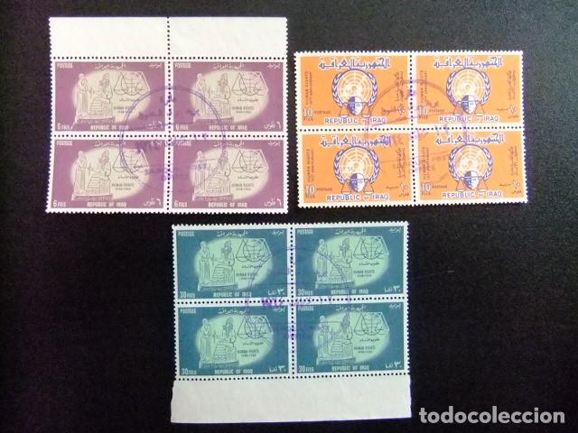 Sellos: 57 IRAK IRAQ 1964 / DECLARACI&Oacute;N UNIVERSAL de los DERECHOS HUMANOS - DUDH / YVERT 378 / 380 FU