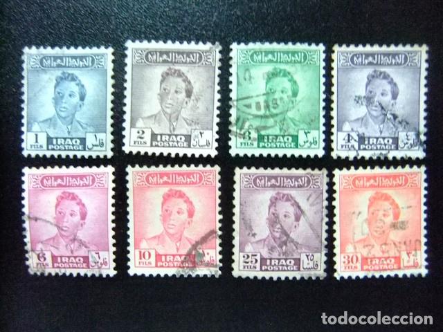 Sellos: 57 IRAK IRAQ 1948 / REY FA&Iuml;&Ccedil;AL II / YVERT 155 ---- 168 FU incomplet.