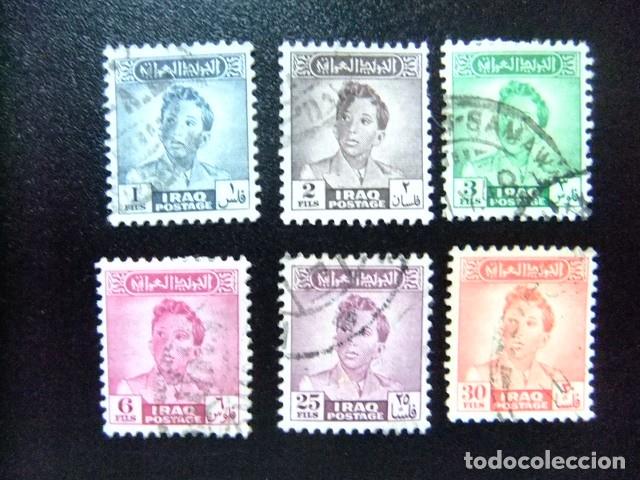 Sellos: 57 IRAK IRAQ 1948 / REY FA&Iuml;&Ccedil;AL II / YVERT 155 + 156 + 157 +160 + 167 + 168 FU