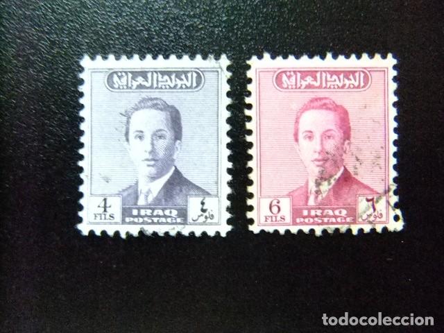 Sellos: 57 IRAK IRAQ 1954 / REY FA&Iuml;&Ccedil;AL II / YVERT 185 + 187 FU