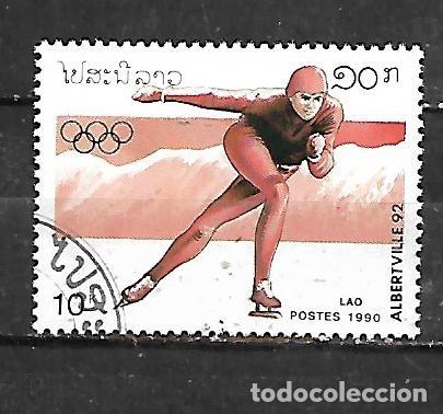 Sellos: 1990: LAOS Juegos Ol&iacute;mpicos de Invierno. Albertville&acute;92, Francia (CTO)