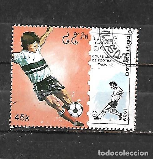 Sellos: 1989: LAOS F&uacute;tbol. Campeonato mundial. Italia&acute;90 (CTO)