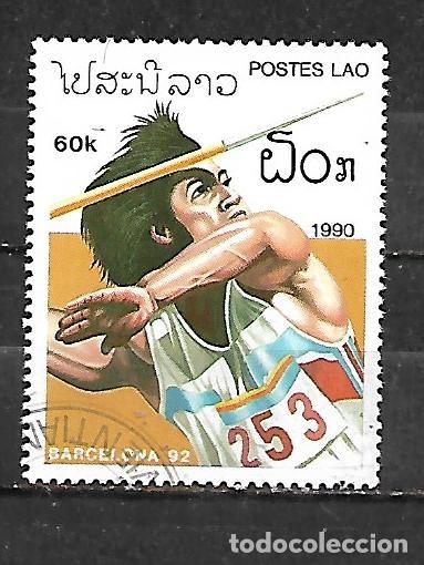 Sellos: 1990: LAOS Juegos Ol&iacute;mpicos. Barcelona&acute;92, Espa&ntilde;a - Jabalina (CTO)
