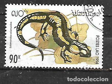 Sellos: 1994: LAOS Reptiles y anfiibios - Salamandra (CTO)