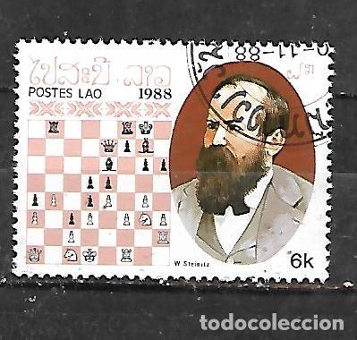 Sellos: 1988: LAOS Mestros del ajedrez - Wilhelm Steinitz (CTO)