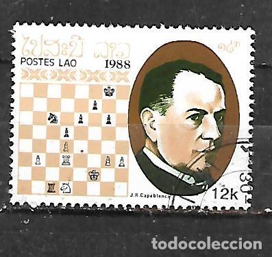 Sellos: 1988: LAOS Maestros del ajedrez - Jos&eacute; Ra&uacute;l Capablanca (CTO)