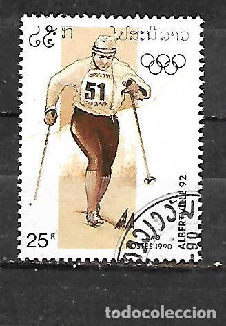Sellos: 1990: LAOS Juegos Ol&iacute;mpicos de Invierno. Albertville&acute;92, Francia (CTO)