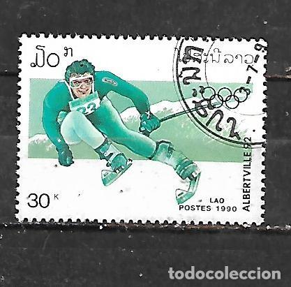 Sellos: 1990: LAOS Juegos Ol&iacute;mpicos de Invierno. Albertville&acute;92, Francia (CTO)