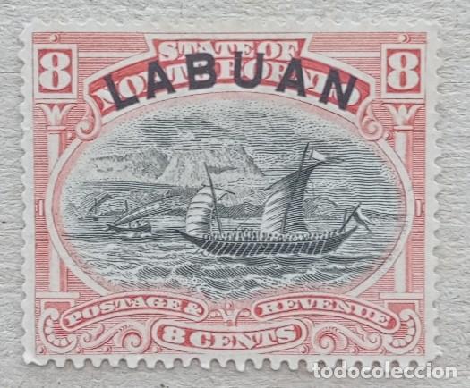 Sellos: 1894. LABUAN. 53. Embarcaci&oacute;n t&iacute;pica de la entonces colonia brit&aacute;nica. Usado.