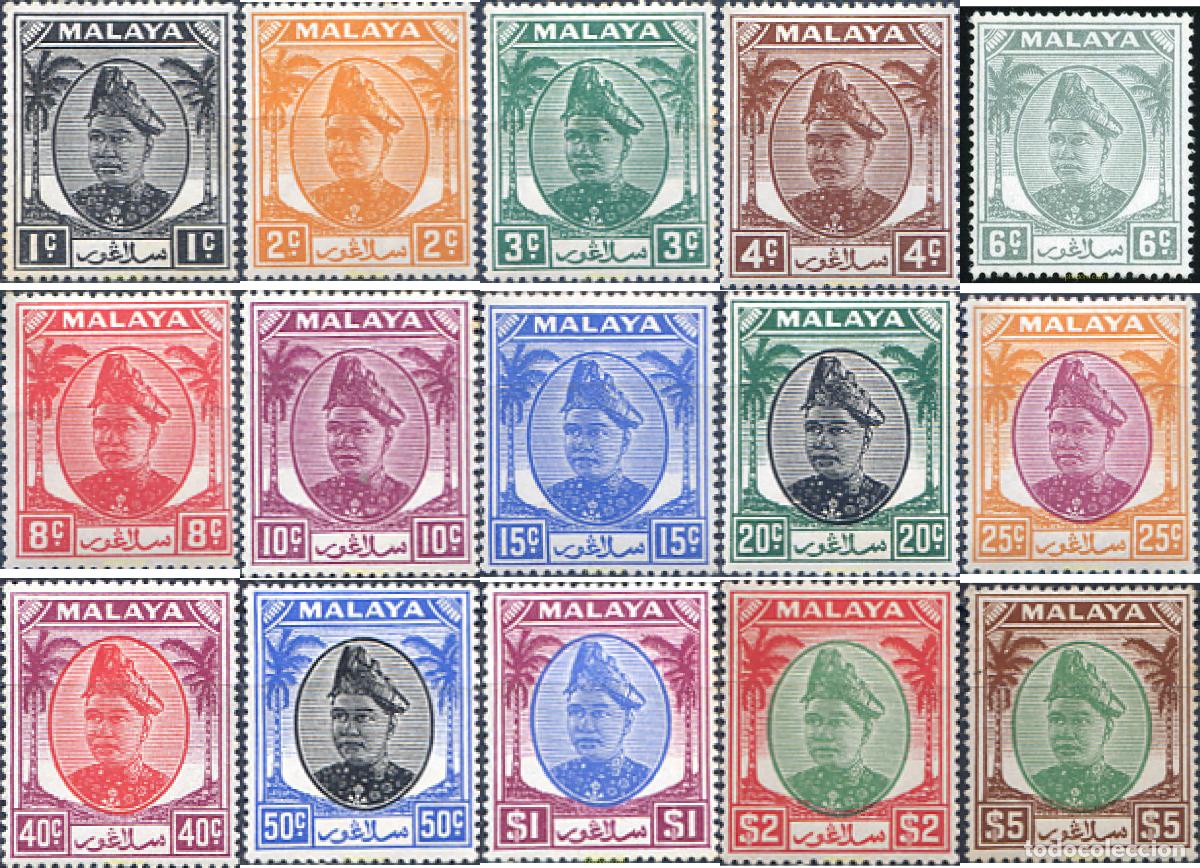 Sellos: 694374 HINGED MALASIA. SELANGOR 1949 SULTAN