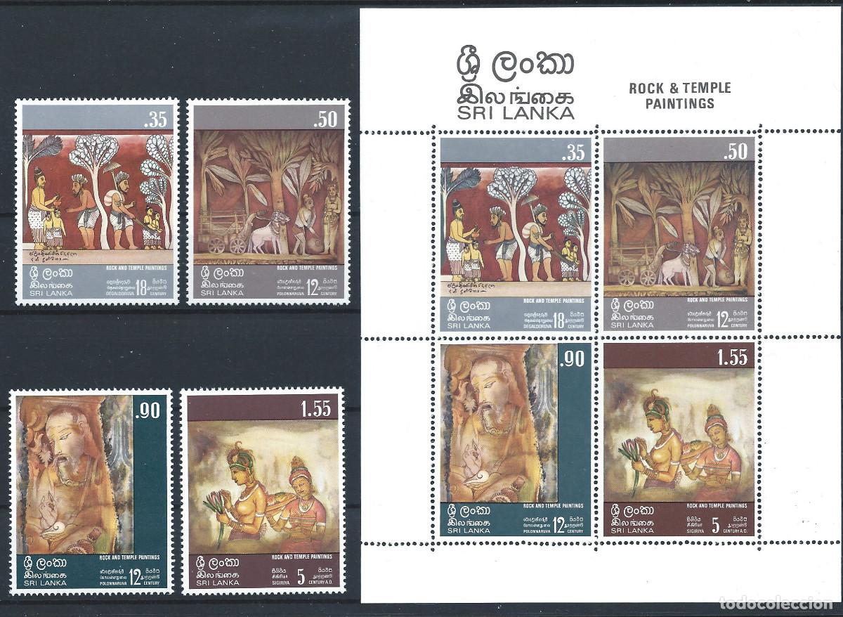 Sellos: Sri Lanka N&deg;451/54 + Bloc 3** (MNH) 1973 - Arts &rdquo;Tableaux&rdquo;