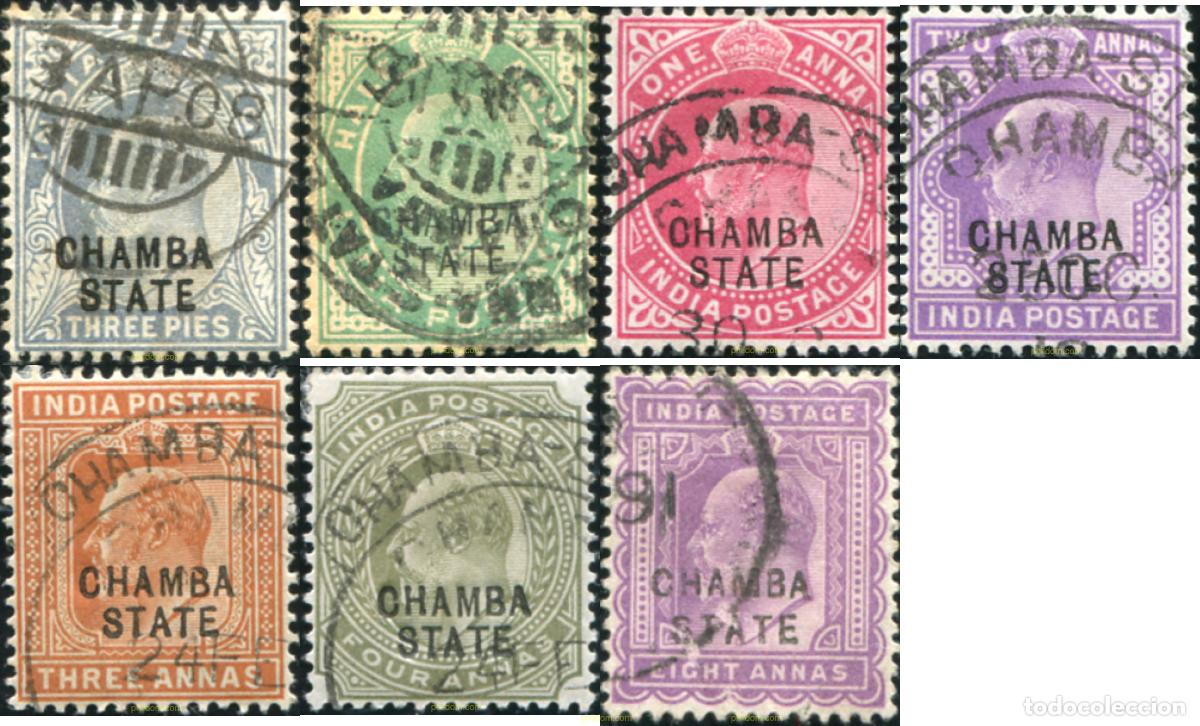 Sellos: 786116 USED CHAMBA 1913 SELLOS DE INDIA INGLES DE 1911-26 SOBRECARGADOS