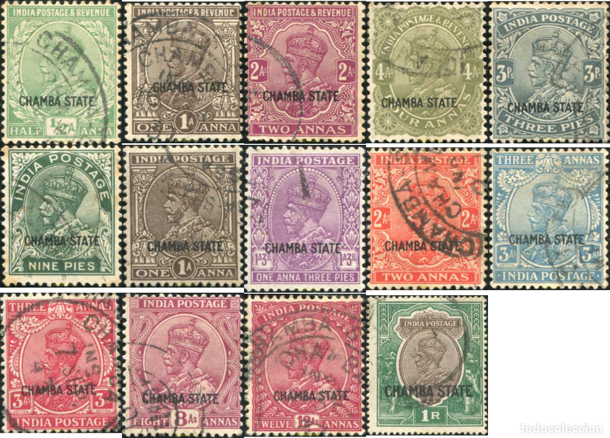 Sellos: 786123 USED CHAMBA 1927 SELLOS DE INDIA INGLESA DE 1927-34 SOBRECARGADOS