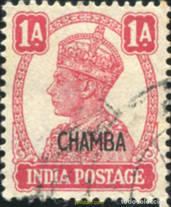 Sellos: 786130 USED CHAMBA 1943 SELLOS DE INDIA INGLES DE 1939-43 SOBRECARGADOS