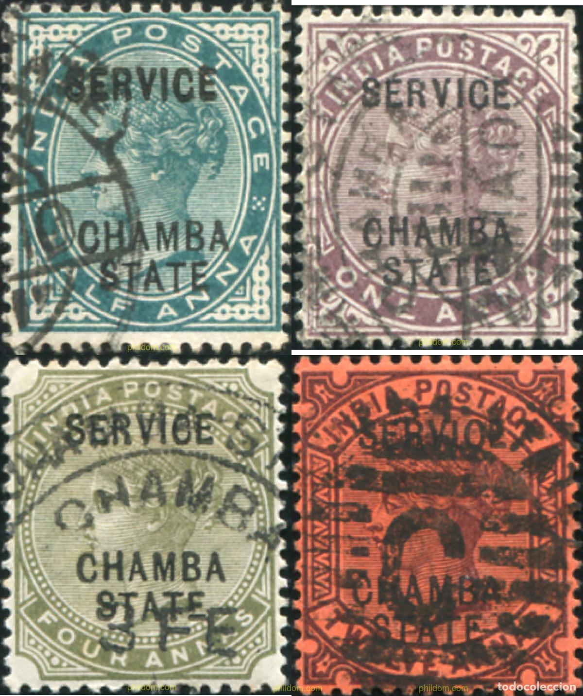 Sellos: 786135 USED CHAMBA 1886 SELLOS DE INDIA INGLESA DE 18868-1900 SOBRECARGADOS-SERVICIO
