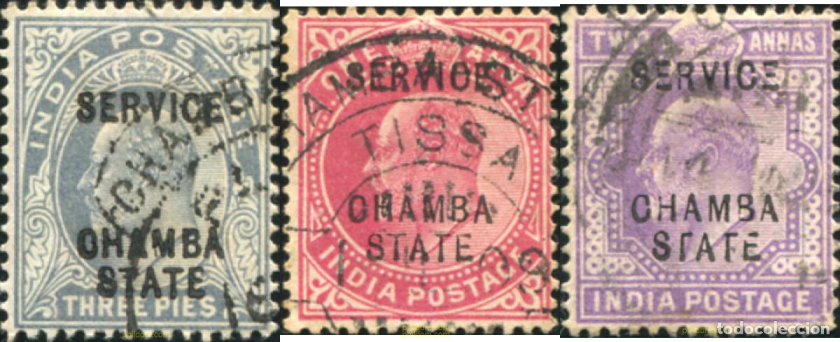 Sellos: 786138 USED CHAMBA 1903 SELLOS DE INDIA INGLESA DE 1903-04 (EDUARDO VII) SOBRECARGADOS-SERVICIO