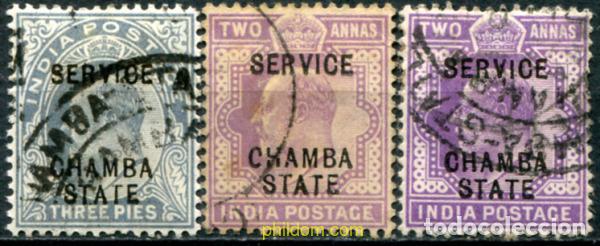Sellos: 786139 USED CHAMBA 1903 SELLOS DE INDIA INGLESA DE 1903-04 (EDUARDO VII) SOBRECARGADOS-SERVICIO