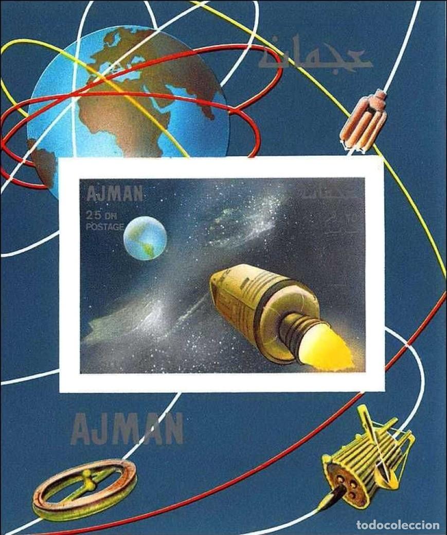 Sellos: AJMAN 1968 SHEET DELUXE MNH IMPERF APOLLO SPACE ESPACE ESPACIO