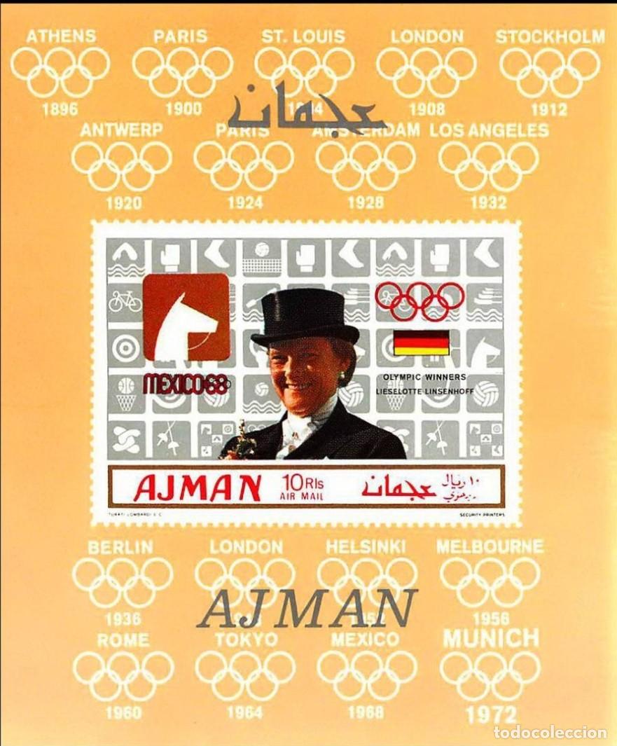 Sellos: AJMAN 1969 SHEET DELUXE MNH IMPERF JUEGOS OLIMPICOS MEXICO OLYMPIC GAMES JEUX OLYMPIQUES DEPORTES