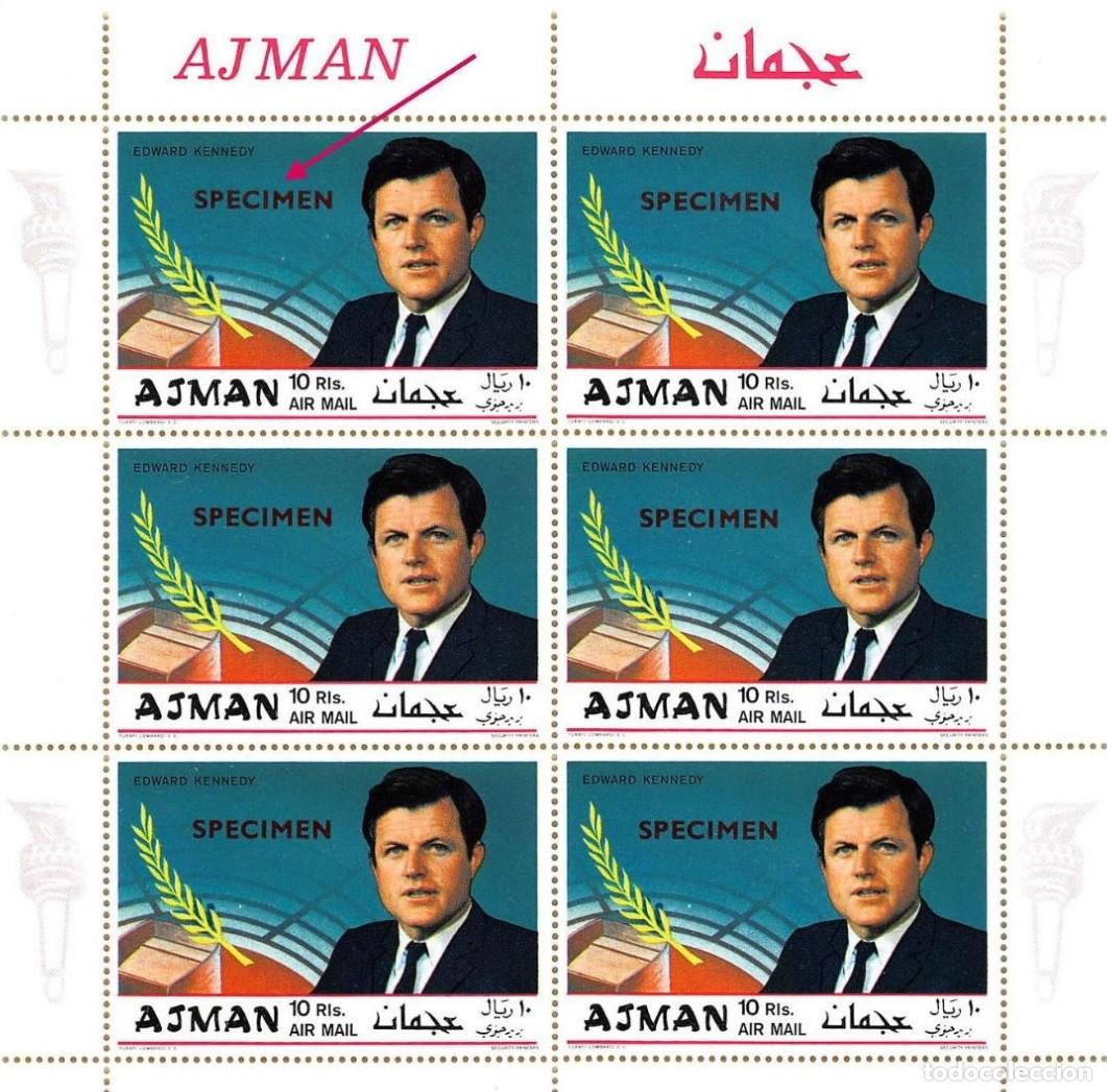 Timbres: AJMAN 1969 SHEET MNH SPECIMEN EDWARD KENNEDY
