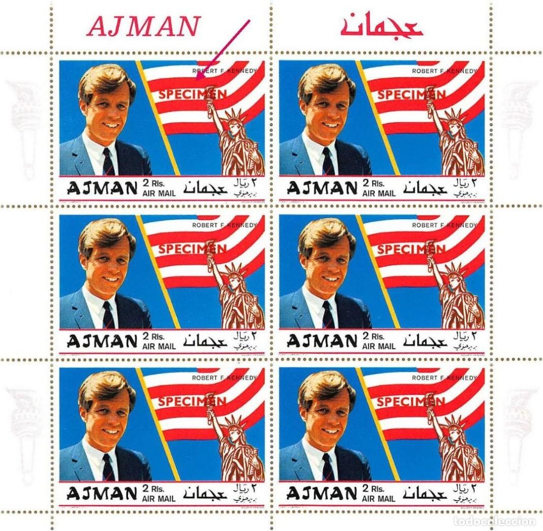 Timbres: AJMAN 1969 SHEET MNH SPECIMEN ROBERT KENNEDY